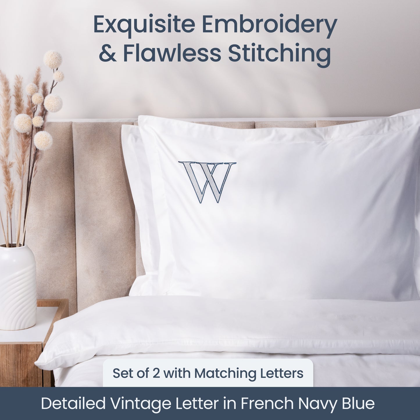 Monogrammed Pillow Shams (Set of 2) - W