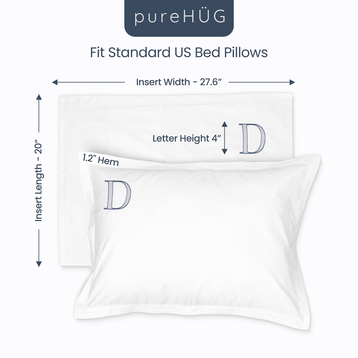 Monogrammed Pillow Shams (Set of 2) - D