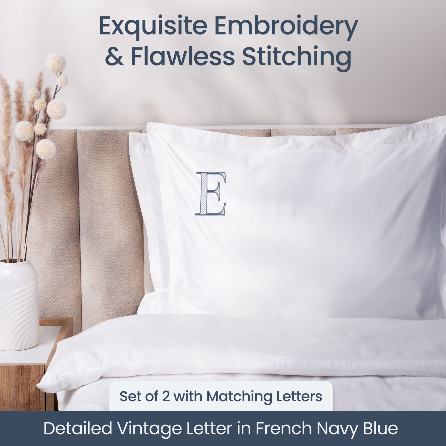 Monogrammed Pillow Shams (Set of 2) - E